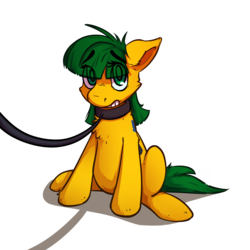 Size: 3000x3000 | Tagged: safe, artist:senaelik, oc, oc only, oc:blocky bits, earth pony, pony, high res, leash, solo