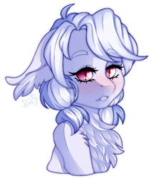 Size: 896x1058 | Tagged: safe, artist:dustyonyx, oc, oc only, oc:ditzy daydream, pony, blushing, bust, female, mare, portrait, simple background, solo, transparent background