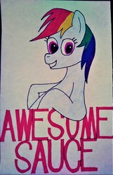 Size: 2553x3953 | Tagged: safe, artist:n3k1dsk1llz, rainbow dash, pony, g4, female, high res, smiling, solo, traditional art