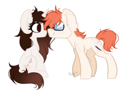 Size: 928x689 | Tagged: safe, artist:mintoria, oc, oc only, oc:james, oc:taya, earth pony, pony, unicorn, female, glasses, mare, simple background, transparent background