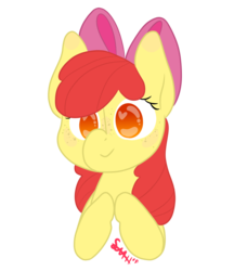 Size: 790x916 | Tagged: safe, artist:laughter-horse, apple bloom, pony, g4, adorabloom, blushing, bow, bust, cute, female, freckles, hair bow, heart eyes, no pupils, portrait, simple background, solo, transparent background, wingding eyes