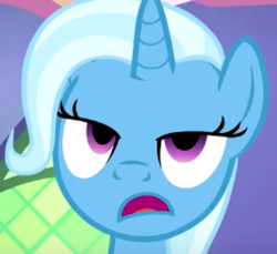 Size: 284x260 | Tagged: safe, screencap, trixie, pony, all bottled up, g4, faic, female, open mouth, solo