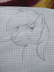 Size: 3000x4000 | Tagged: safe, artist:vankat, oc, oc only, oc:lightning wing, pony, cute, graph paper, solo, traditional art