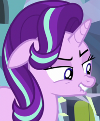 Size: 289x349 | Tagged: safe, screencap, starlight glimmer, pony, unicorn, g4, the crystalling, female, lip bite, mare, nose wrinkle, out of context, scrunchy face