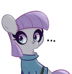Size: 1300x1338 | Tagged: safe, artist:turtlefarminguy, maud pie, earth pony, pony, g4, ..., clothes, cute, female, mare, simple background, solo, white background
