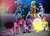 Size: 2500x1813 | Tagged: safe, alternate version, artist:mauroz, applejack, fluttershy, pinkie pie, rainbow dash, rarity, spike, twilight sparkle, human, equestria girls, g4, clothes, dress, female, fireworks, happy new year, holiday, human spike, humanized, implied lesbian, implied rainbowspike, implied rarijack, implied shipping, mane seven, mane six, pony coloring