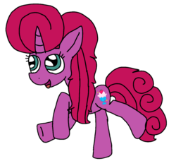 Size: 1182x1080 | Tagged: safe, artist:徐詩珮, oc, oc:betty pop, pony, unicorn, magical lesbian spawn, next generation, offspring, parent:glitter drops, parent:tempest shadow, parents:glittershadow, running, simple background, transparent background