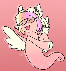 Size: 1280x1372 | Tagged: safe, artist:sandwichbuns, oc, oc only, oc:loire, seapony (g4), female, solo, tongue out