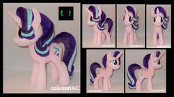 Size: 2528x1408 | Tagged: safe, artist:calusariac, starlight glimmer, pony, g4, glow in the dark, irl, photo, plushie, solo