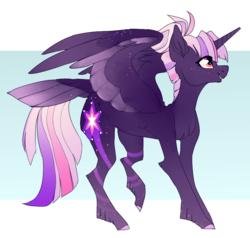 Size: 861x819 | Tagged: safe, artist:ectopi, twilight sparkle, alicorn, pony, g4, alternate design, coat markings, dappled, female, hair bun, redesign, simple background, solo, tail feathers, twilight sparkle (alicorn), unshorn fetlocks