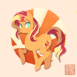 Size: 921x920 | Tagged: safe, artist:lucifer-dog-fish, sunset shimmer, pony, unicorn, g4, cute, female, mare, no pupils, shimmerbetes, solo, sun, sunshine shimmer