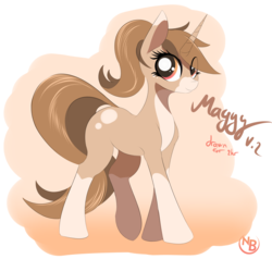 Size: 5782x5514 | Tagged: safe, artist:nevobaster, oc, oc only, oc:maggy, pony, unicorn, absurd resolution, female, looking at you, mare, pale belly, ponytail, smiling, solo