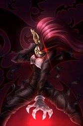 Size: 2439x3704 | Tagged: safe, artist:jadekettu, artist:quynzel, fluttershy, anthro, g4, alucard, alushy, anime, badass, claw, clothes, collaboration, crossover, female, flutterbadass, hellsing, hellsing ultimate, hellsing ultimate abridged, high res, looking at you, red eyes, solo