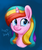 Size: 2430x2898 | Tagged: safe, artist:aemuhn, oc, oc only, oc:st. pinkie, alicorn, pony, alicorn oc, bust, female, gradient background, happy birthday, high res, mare, portrait, rainbow hair, smiling, solo