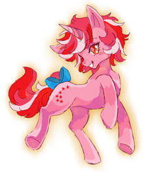 Size: 450x515 | Tagged: safe, artist:tsukuda, galaxy (g1), pony, g1, female, glowing, simple background, solo, white background