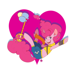 Size: 2400x2400 | Tagged: safe, artist:cckittycreative, pinkie pie, earth pony, pony, g4, armpits, clothes, disney, female, high res, keyblade, kingdom hearts, mare, smiling, solo
