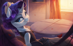 Size: 4000x2550 | Tagged: safe, artist:vanillaghosties, rarity, pony, unicorn, g4, the gift of the maud pie, audrey hepburn, beautiful, breakfast at tiffany's, clothes, cute, female, holly golightly, jewelry, mare, necklace, pearl necklace, solo