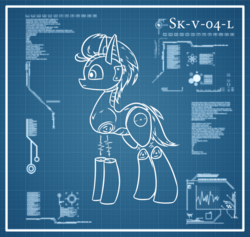 Size: 950x900 | Tagged: safe, artist:change, oc, oc only, oc:rubiont beta, pony, robot, robot pony, prototype