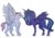 Size: 2388x1668 | Tagged: safe, artist:detoxx-retoxx, oc, oc only, oc:firefly, oc:turquoise edge, alicorn, changepony, hybrid, pegasus, pony, kindverse, alicorn oc, female, interspecies offspring, lesbian, magical lesbian spawn, offspring, offspring shipping, parent:limestone pie, parent:princess luna, parent:queen chrysalis, parent:zephyr breeze, parents:chrysaluna, parents:zephyrstone