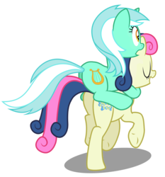 Size: 4200x4500 | Tagged: safe, artist:mundschenk85, bon bon, lyra heartstrings, sweetie drops, earth pony, pony, unicorn, comic:all in good fun, g4, absurd resolution, bon butt, butt, duo, eyes closed, female, lyra hindstrings, lyra riding bon bon, mare, open mouth, plot, plot pair, ponies riding ponies, riding, ship:lyrabon, shipping, show accurate, simple background, transparent background, vector, walking