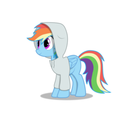 Size: 1001x1001 | Tagged: safe, artist:sciencesean, rainbow dash, pegasus, pony, g4, clothes, female, hoodie, simple background, solo, transparent background, vector