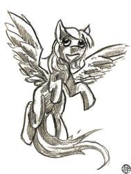 Size: 966x1280 | Tagged: safe, artist:astanael, pony, black and white, grayscale, monochrome, smiling, traditional art