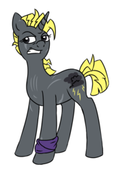 Size: 450x650 | Tagged: safe, artist:spyro-for-life, oc, oc:thunderclap, pony, unicorn, fanfic:the symbiote, female, growl, mare, scratches