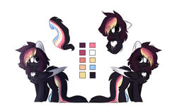Size: 1600x961 | Tagged: dead source, safe, artist:php146, oc, oc only, oc:ayaka, pegasus, pony, alternate design, chest fluff, female, mare, ponified, reference sheet, solo, species swap