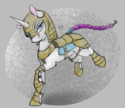 Size: 2762x2387 | Tagged: safe, artist:firimil, rarity, pony, g4, armor, armorarity, braided tail, high res, royal guard rarity, simple background, solo