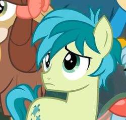 Size: 388x370 | Tagged: safe, screencap, gallus, ocellus, sandbar, yona, earth pony, pony, g4, non-compete clause, cropped, cute, cutie mark, offscreen character, sandabetes