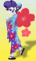 Size: 1900x3200 | Tagged: safe, artist:geraritydevillefort, rarity, equestria girls, g4, alternate hairstyle, clothes, feet, female, kimono (clothing), sandals, solo