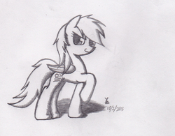 Size: 1106x863 | Tagged: safe, artist:wyezee, rainbow dash, g4, black and white, grayscale, looking at you, monochrome, sketch