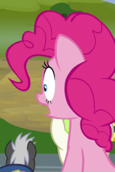 Size: 480x720 | Tagged: safe, screencap, pinkie pie, earth pony, pony, g4, the washouts (episode), female, mare, open mouth, shocked, solo focus