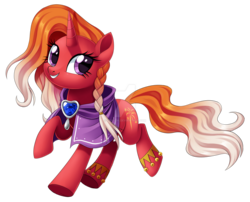 Size: 1920x1553 | Tagged: safe, artist:centchi, firebrand, pony, unicorn, g4, my little pony: tails of equestria, braid, clothes, cute, deviantart watermark, female, mare, obtrusive watermark, simple background, solo, transparent background, watermark