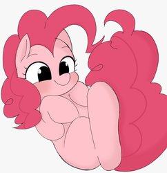 Size: 1007x1042 | Tagged: safe, artist:manachaaaaaaaa, pinkie pie, earth pony, pony, g4, cute, diapinkes, female, mare, missing cutie mark, simple background, solo, white background