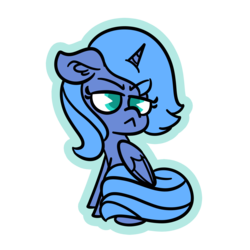 Size: 1500x1500 | Tagged: safe, artist:amethystcutey, princess luna, alicorn, pony, g4, female, filly, grumpy, looking at you, simple background, solo, transparent background, woona, younger