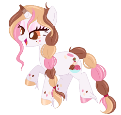 Size: 475x450 | Tagged: safe, artist:blocksy-art, oc, oc only, oc:frozen confection, pony, unicorn, female, mare, simple background, solo, transparent background