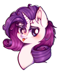 Size: 1069x1289 | Tagged: safe, artist:silverlove234, rarity, pony, g4, :p, blushing, bust, cute, ear fluff, female, portrait, raribetes, simple background, solo, tongue out, transparent background