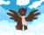 Size: 1491x1152 | Tagged: safe, artist:sorasleafeon, oc, oc only, oc:wanderin' eagle, pegasus, pony, female, looking at you, smiling, solo, spread wings, wings