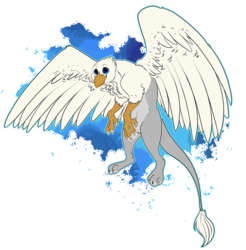 Size: 1234x1252 | Tagged: safe, artist:spudtheotter, oc, oc only, oc:der, griffon, griffon oc, male, simple background, solo, spread wings, transparent background, wings