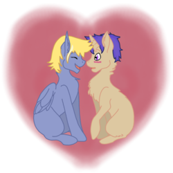 Size: 768x768 | Tagged: safe, artist:dexterousdecarius, oc, oc only, oc:bright star, oc:moonwalker, pony, base used, blushing, chest fluff, gay, heart, male, offspring, offspring shipping, parent:flash sentry, parent:moondancer, parent:star tracker, parent:twilight sparkle, parents:flashlight, parents:moontracker, shipping, simple background, transparent background