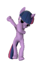 Size: 447x635 | Tagged: safe, artist:drocsid, twilight sparkle, pony, unicorn, g4, 3d, animated, cursed image, dab, female, fortnite, gif, infinidab, meme, shitposting, simple background, source filmmaker, transparent background, wat, what has science done, why