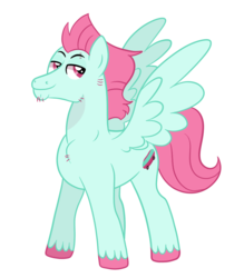 Size: 1014x1156 | Tagged: safe, artist:ashidaii, oc, oc only, oc:casperflip, pegasus, pony, male, offspring, parent:bulk biceps, parent:fluttershy, parents:flutterbulk, simple background, solo, stallion, transparent background