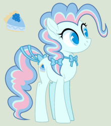 Size: 1130x1278 | Tagged: safe, artist:frostylithi, oc, oc only, oc:blue raspberry pie, earth pony, pony, female, mare, offspring, parent:party favor, parent:pinkie pie, parents:partypie, simple background, solo