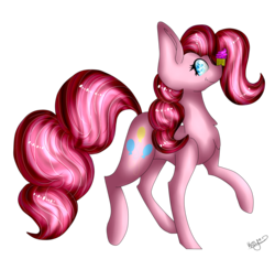 Size: 1771x1663 | Tagged: safe, artist:cat-chai, pinkie pie, earth pony, pony, g4, balancing, cupcake, female, food, ponies balancing stuff on their nose, simple background, solo, transparent background