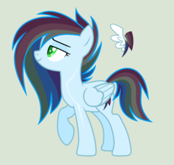 Size: 1956x1852 | Tagged: safe, artist:frostylithi, oc, oc only, oc:north wind, pegasus, pony, female, mare, offspring, parent:rainbow dash, parent:soarin', parents:soarindash, simple background, solo