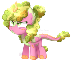 Size: 1697x1428 | Tagged: safe, artist:sugaryicecreammlp, oc, oc only, dracony, hybrid, female, filly, offspring, parent:autumn blaze, parent:spike, simple background, solo, transparent background