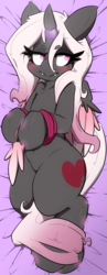 Size: 2550x6600 | Tagged: safe, artist:bbsartboutique, oc, oc:momo, changeling, body pillow, glowing, pink changeling