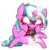 Size: 1024x1043 | Tagged: safe, artist:midnightpremiere, oc, oc:mane event, pony, unicorn, bronycon, aggretsuko, bronycon mascots, glowing eyes, glowing horn, horn, magic, microphone, sanrio, simple background, telekinesis, transparent background