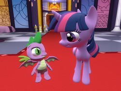 Size: 1024x768 | Tagged: safe, artist:sonic5421, spike, twilight sparkle, alicorn, dragon, pony, g4, 3d, female, gmod, male, mare, twilight sparkle (alicorn)